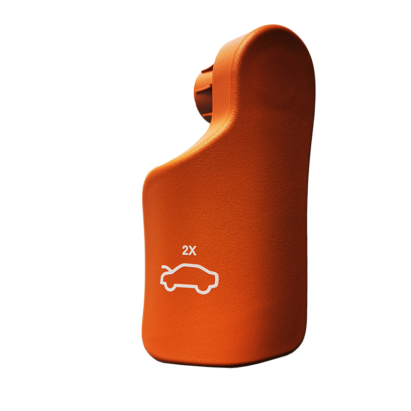 Red flag hood opening handle